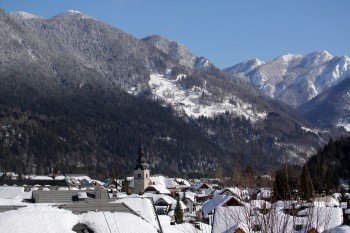 Kranjska Gora is situated amidst the Slovenian Alps.