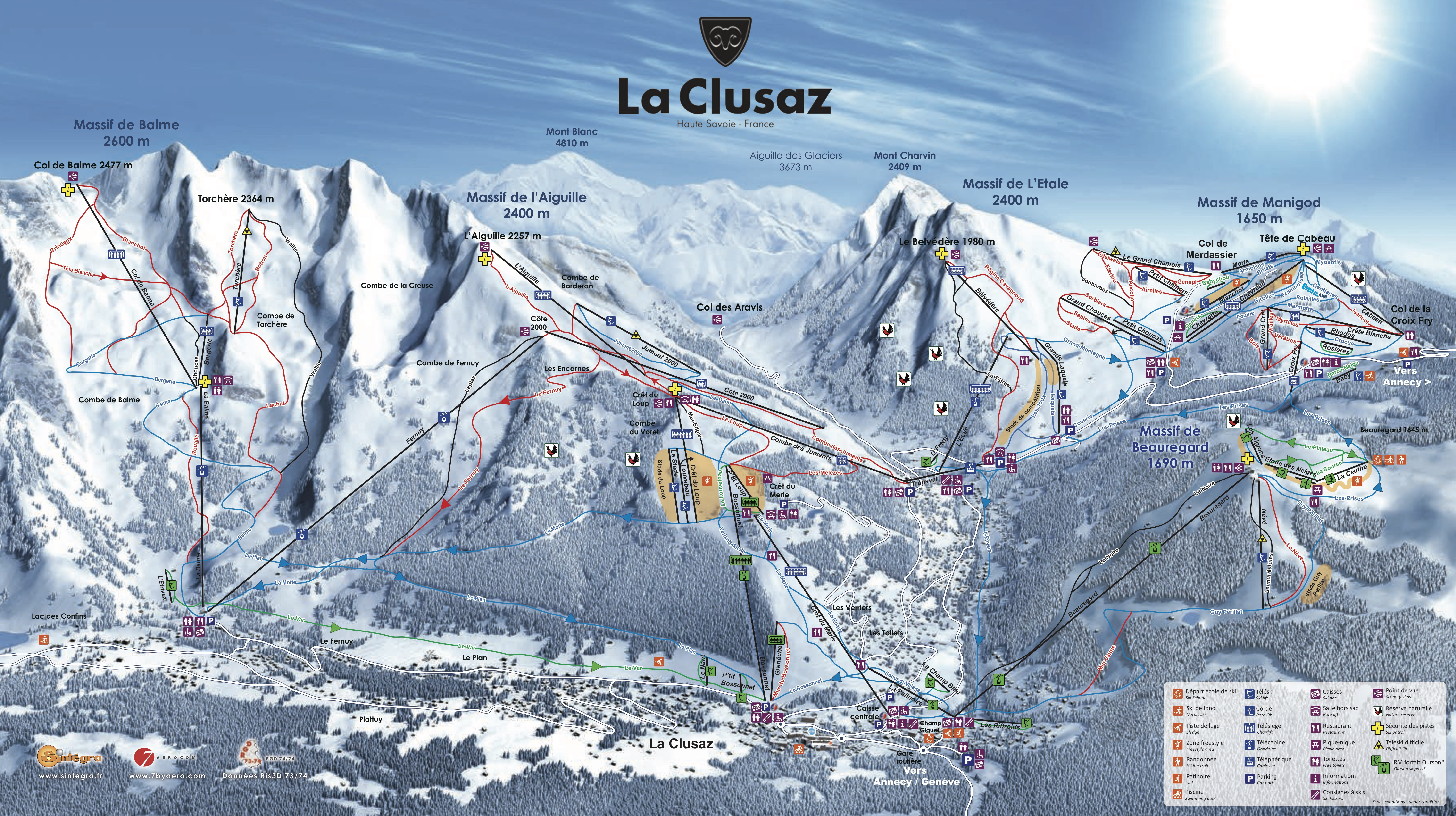 Trail map of La Clusaz-Manigod