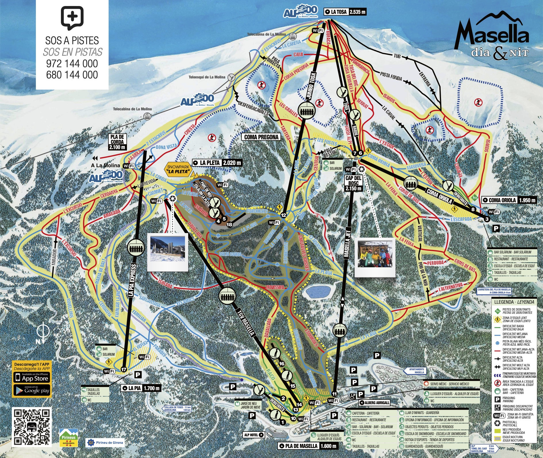 Trail map Masella La Molina