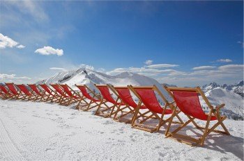 Deck chairs invite you to linger and enjoy.