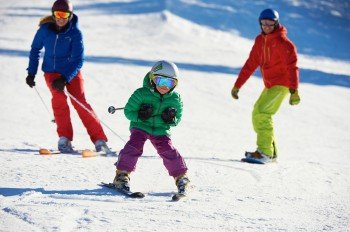 Fun on the slopes for the young and the old.