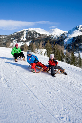 Tobogganing fun for young and old.