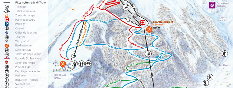 Slopes map Pelvoux-Vallouise