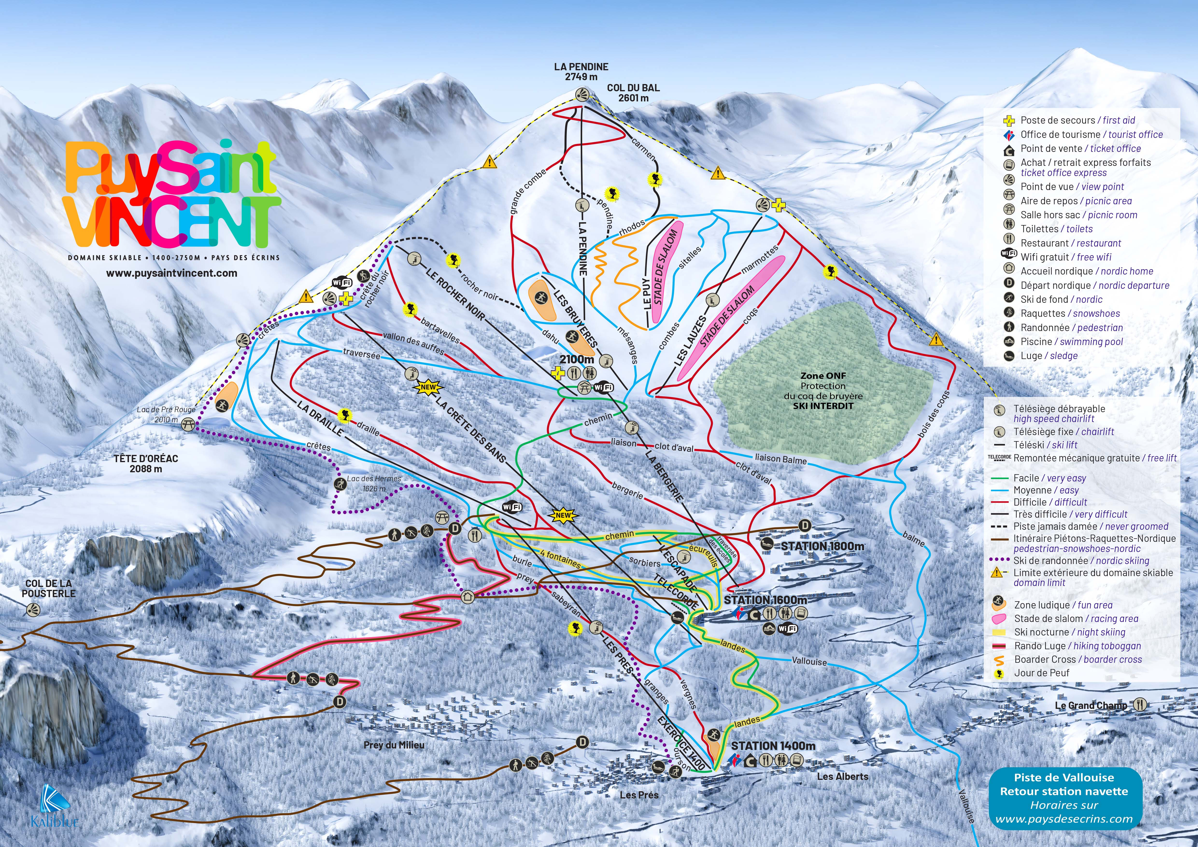 Ski map Puy Saint Vincent