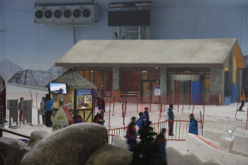 Lots of guides are there to help visitors take their first steps on snow.