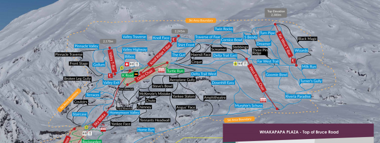 Trail Map Whakapapa Mt Ruapehu