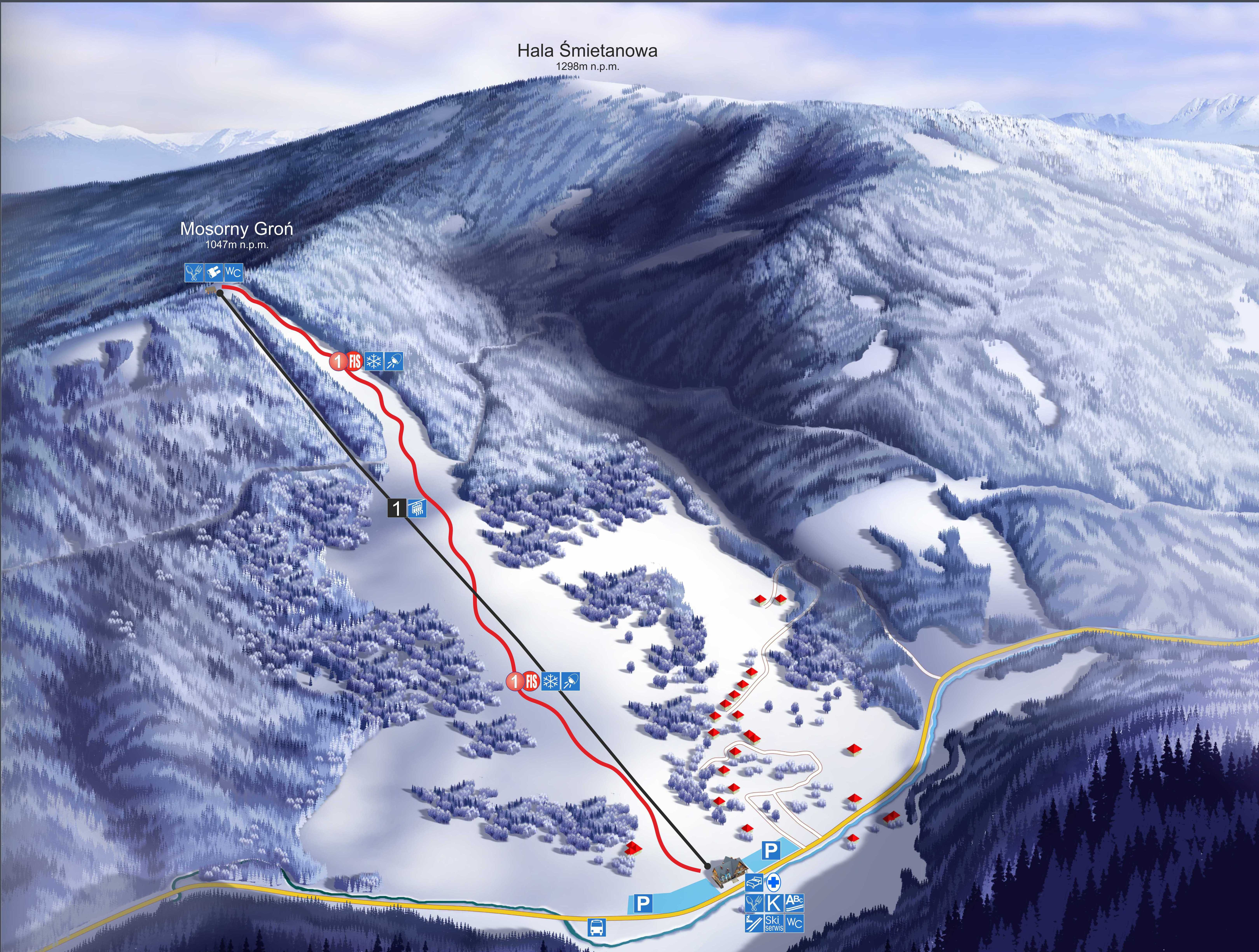 Trail map Mosorny Gron