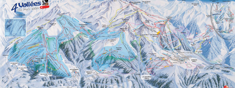 Pistenplan 4 Vallées
