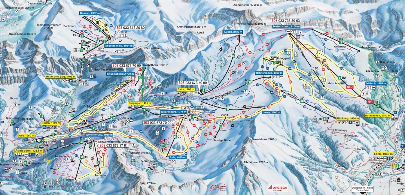 Pistenplan Adelboden Lenk