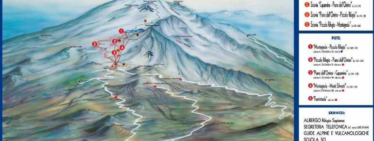 Pistenplan Ätna Süd - Nicolosi