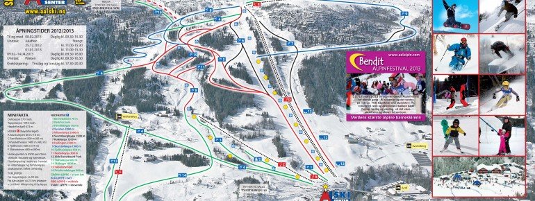 Pistenplan Ål Skisenter