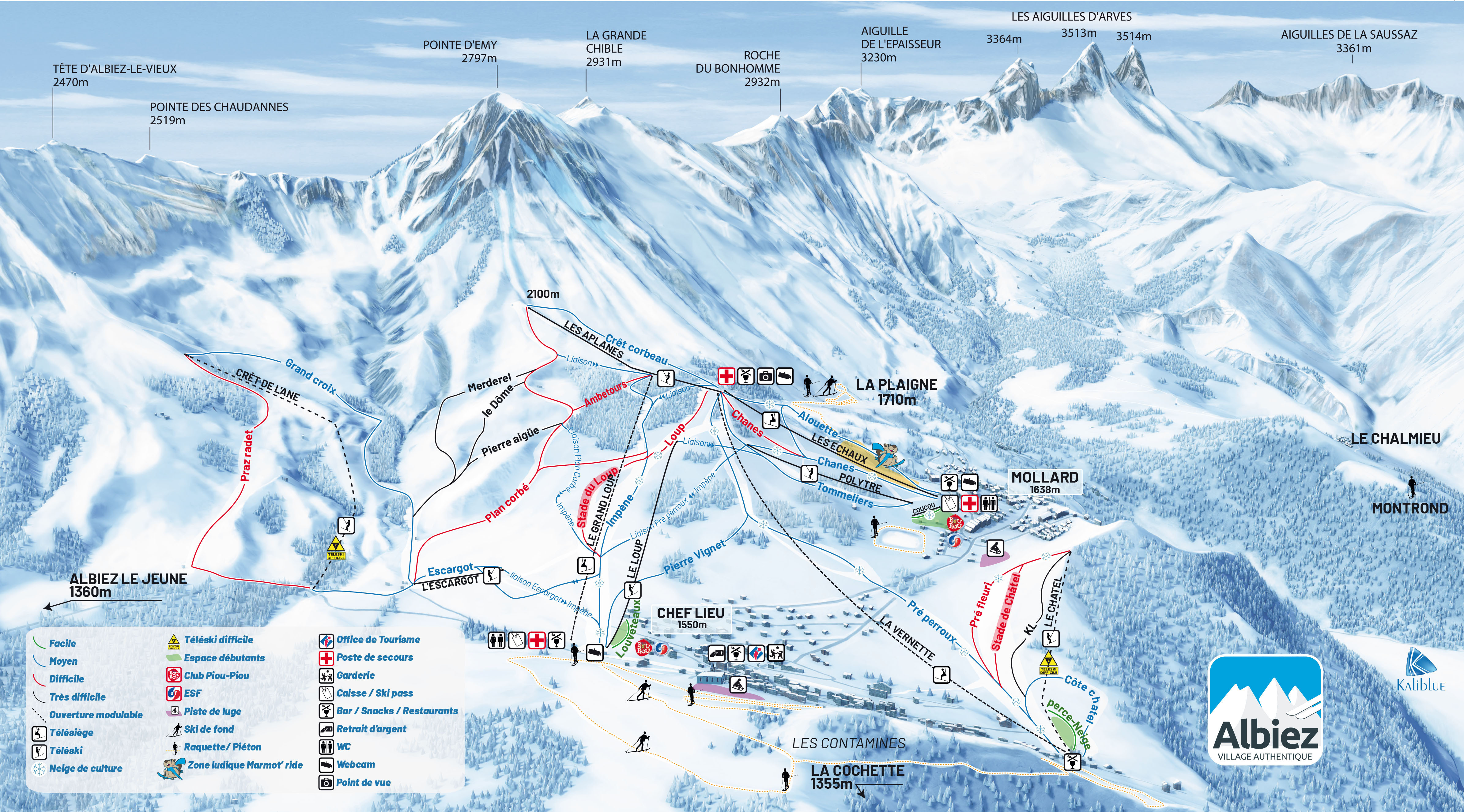 Pistenplan Albiez Montrond