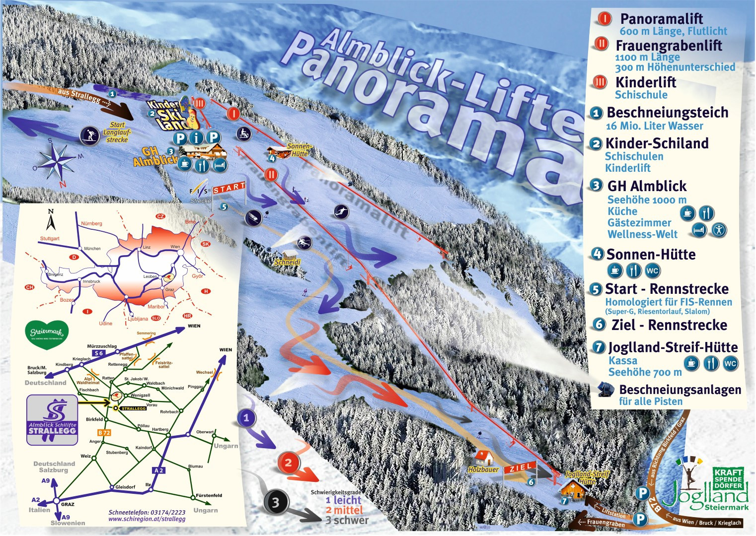 Pistenplan Strallegg - Almblicklifte