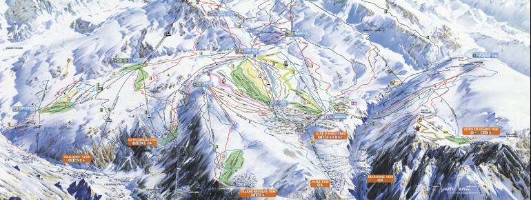 Pistenplan Alpe d'Huez