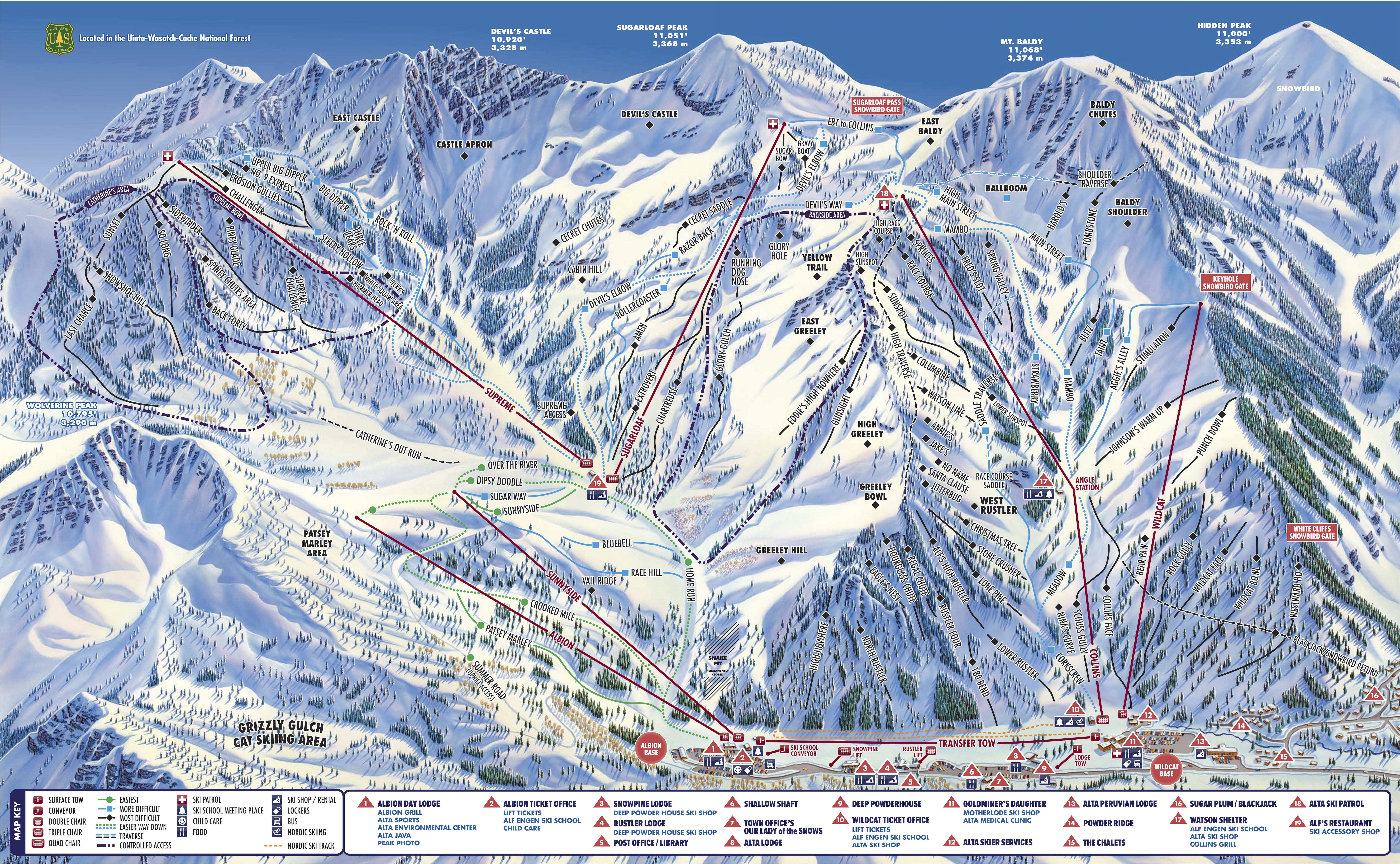 Pistenplan von Alta