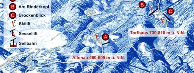 Pistenplan Auf der Rose - Altenau
