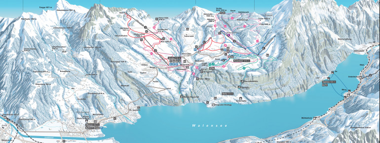 Pistenplan Amden - Arvenbüel