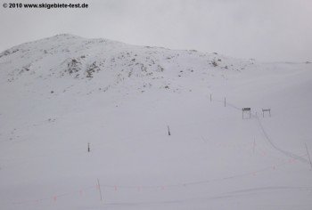 Der Zustieg zum East Wall Bereich und zur Abfahrt North Pole! Achtung: Hierhin sollten sich nur Alpinisten mit Lawinenausrüstung wagen.
