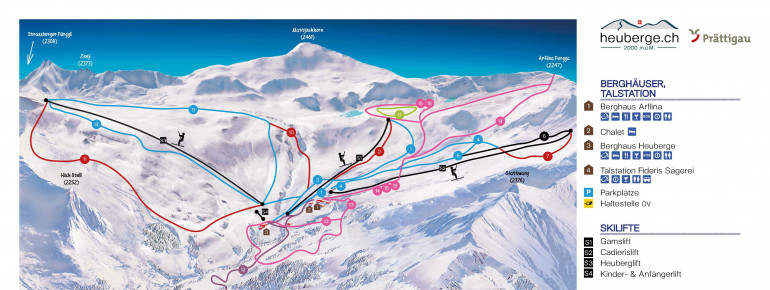 Pistenplan Fideriser Heuberge