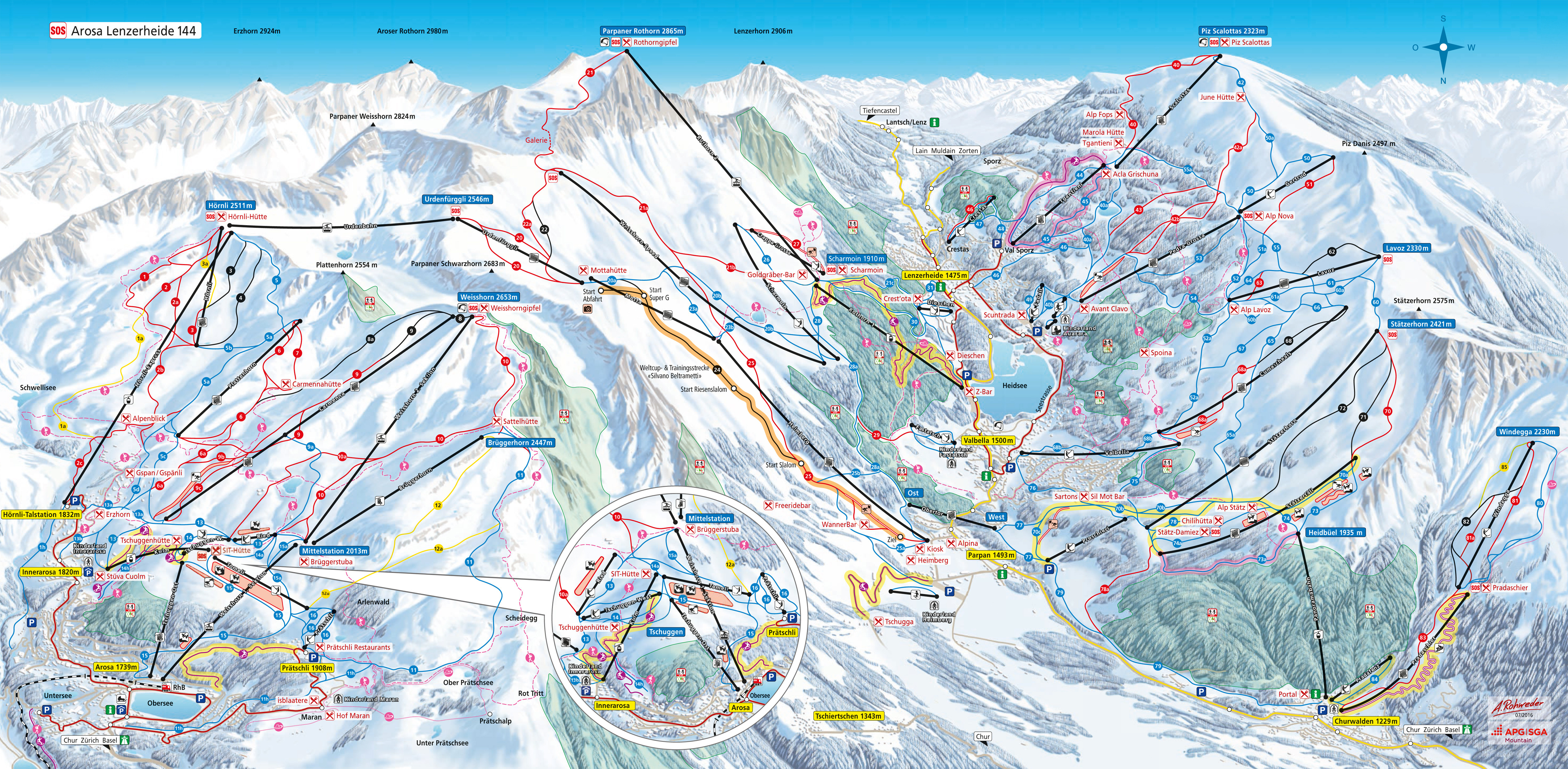 Pistenplan Arosa Lenzerheide