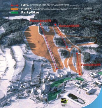 Pistenplan der Arralifte im Waldviertel, Niederösterreich.