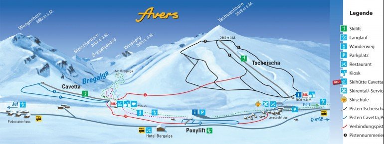 Pistenplan Avers