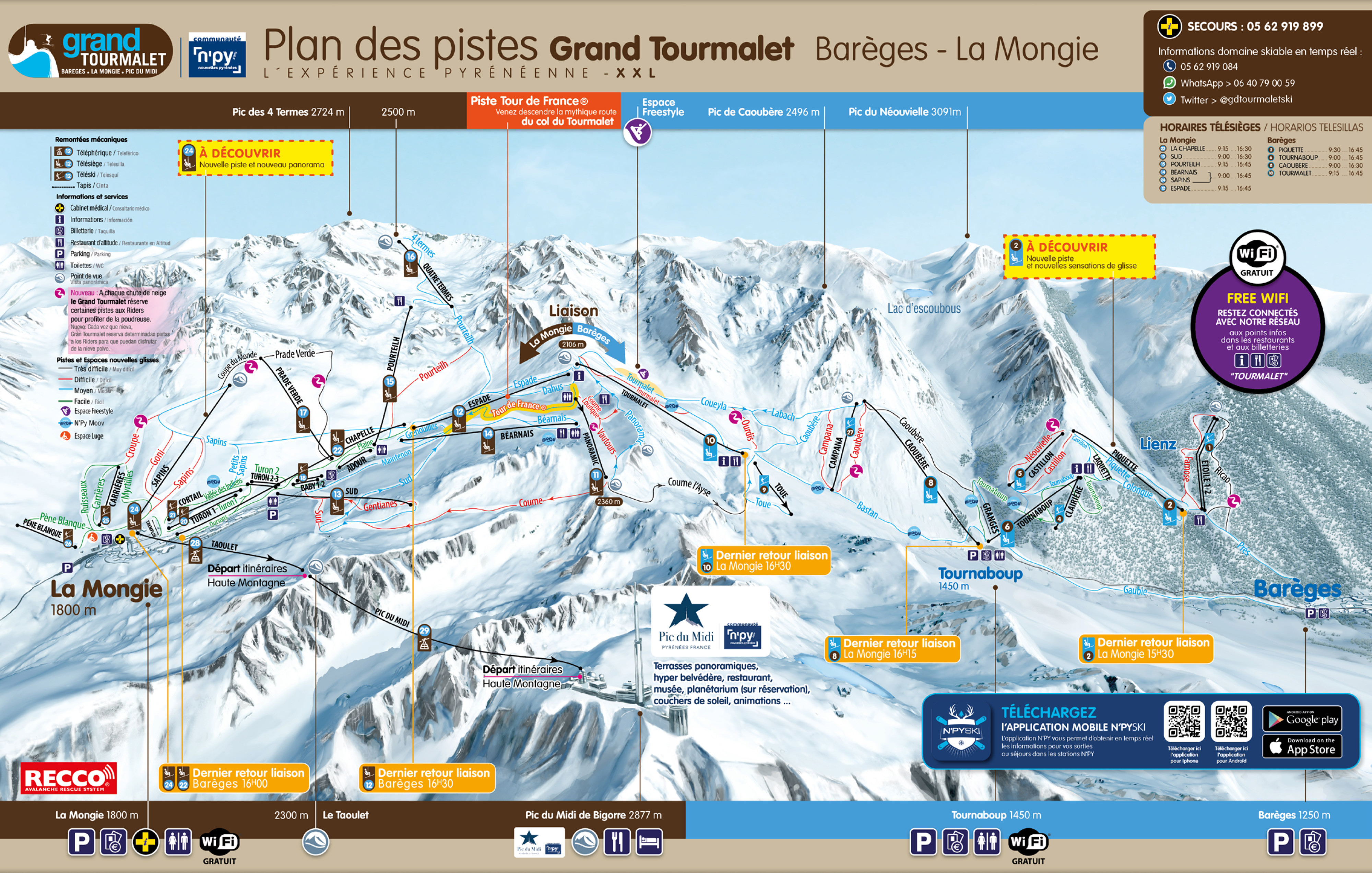 Pistenplan Grand Tourmalet