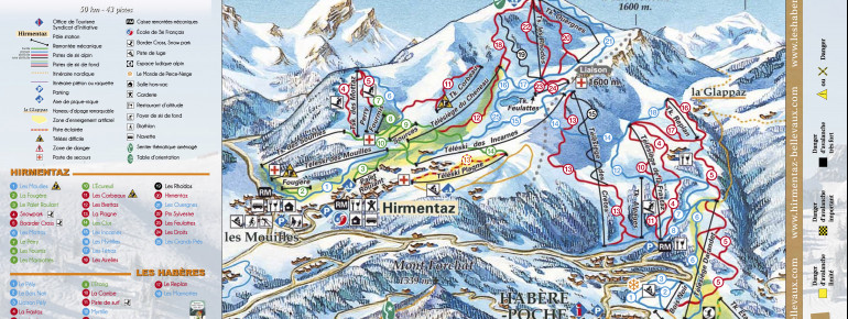 Pistenplan Hirmentaz-Les Habères Bellevaux