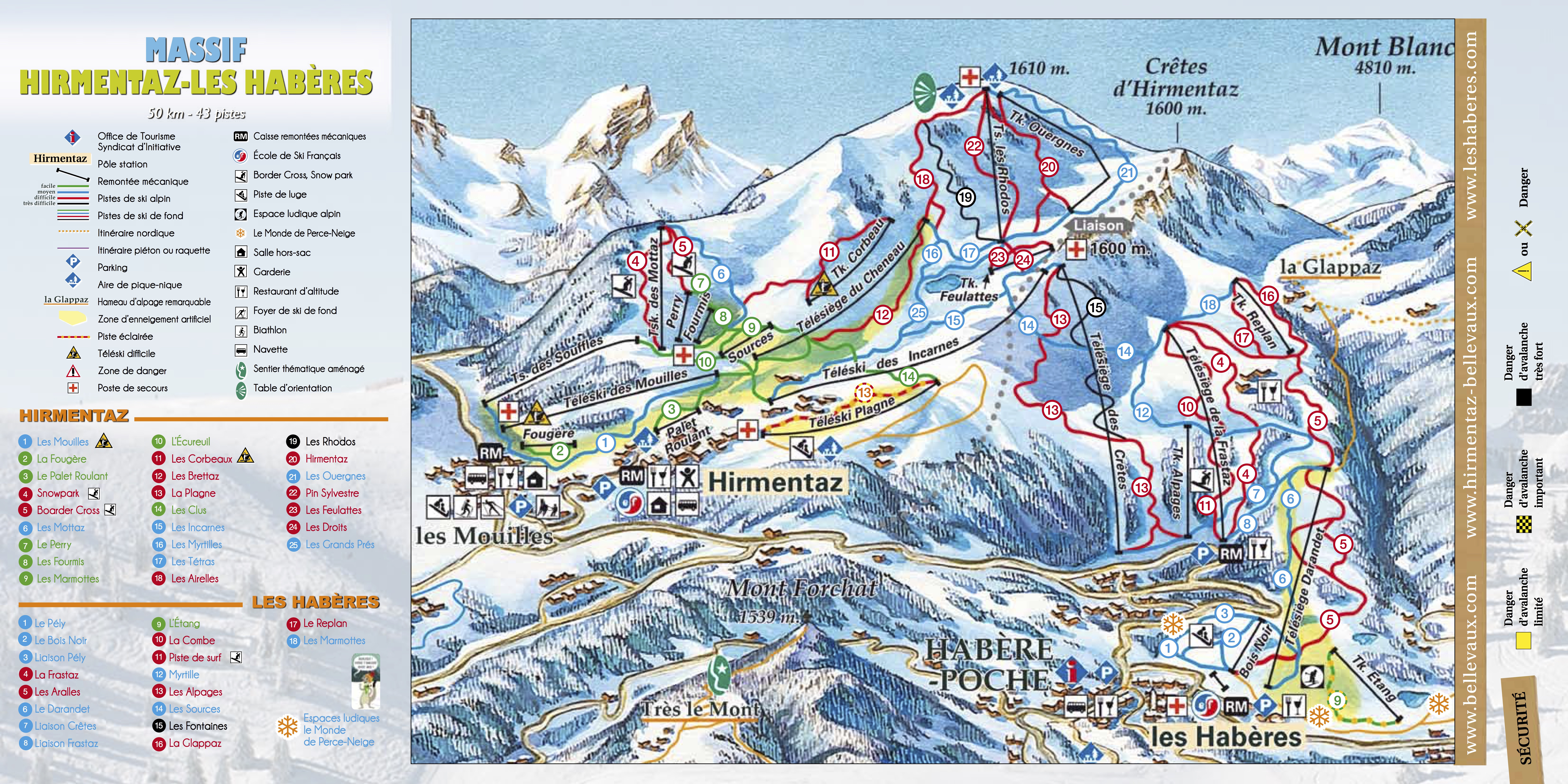Pistenplan Hirmentaz-Les Habères Bellevaux
