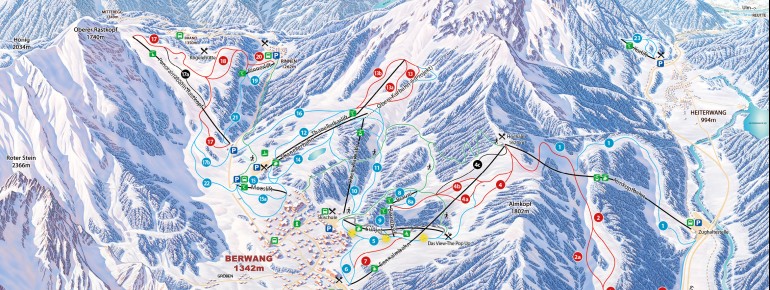 Pistenplan Berwang - Bichlbach