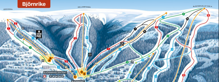 Pistenplan Björnrike (Vemdalen)