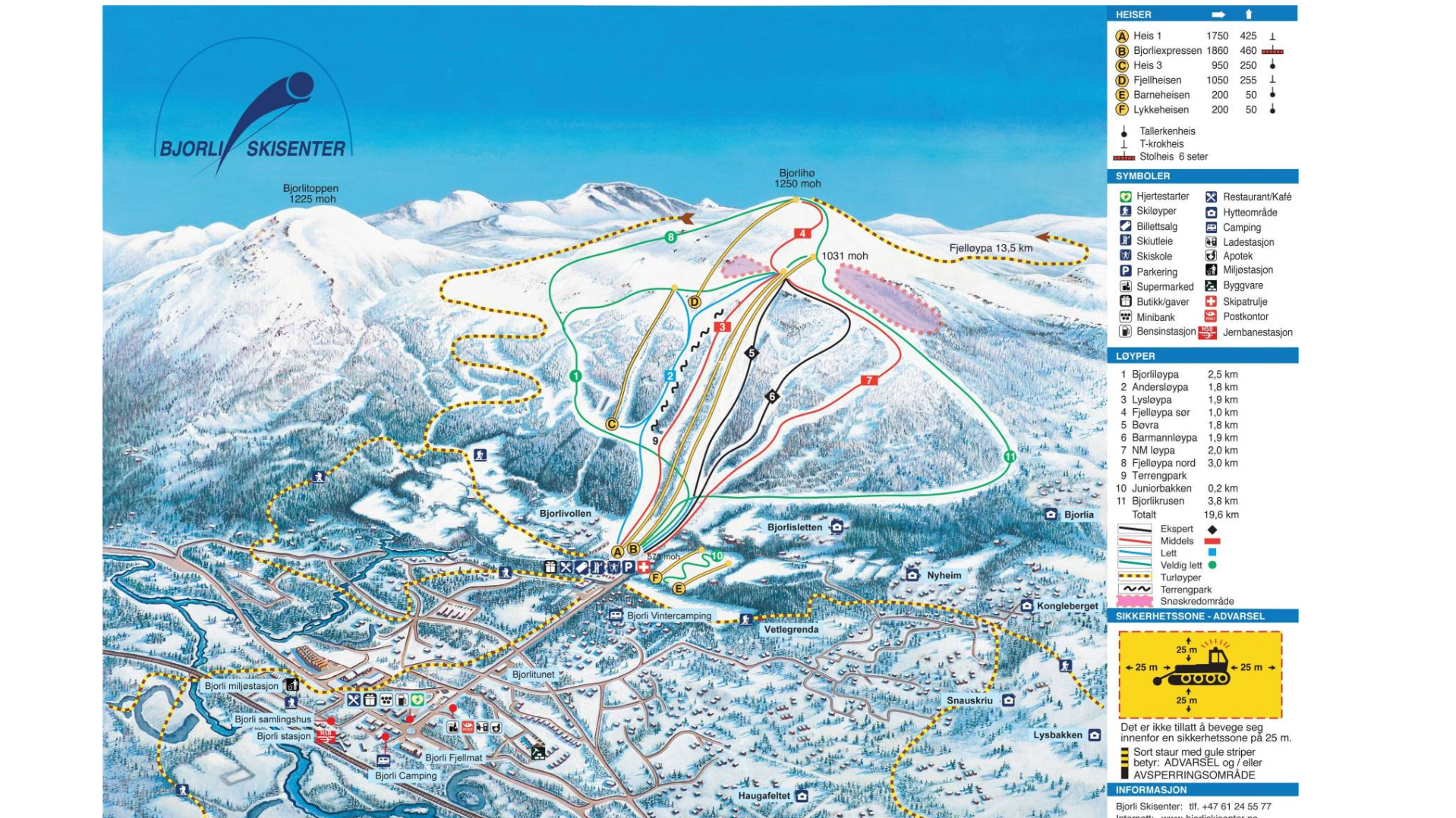 Pistenplan Skigebiet Bjorli