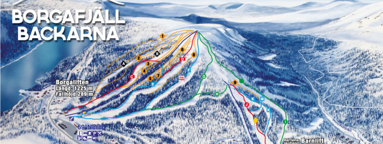 Pistenplan Borgafjällen