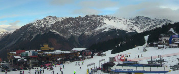 Blick aus der Webcam auf die Talstation des Lifts Bormio 2000.