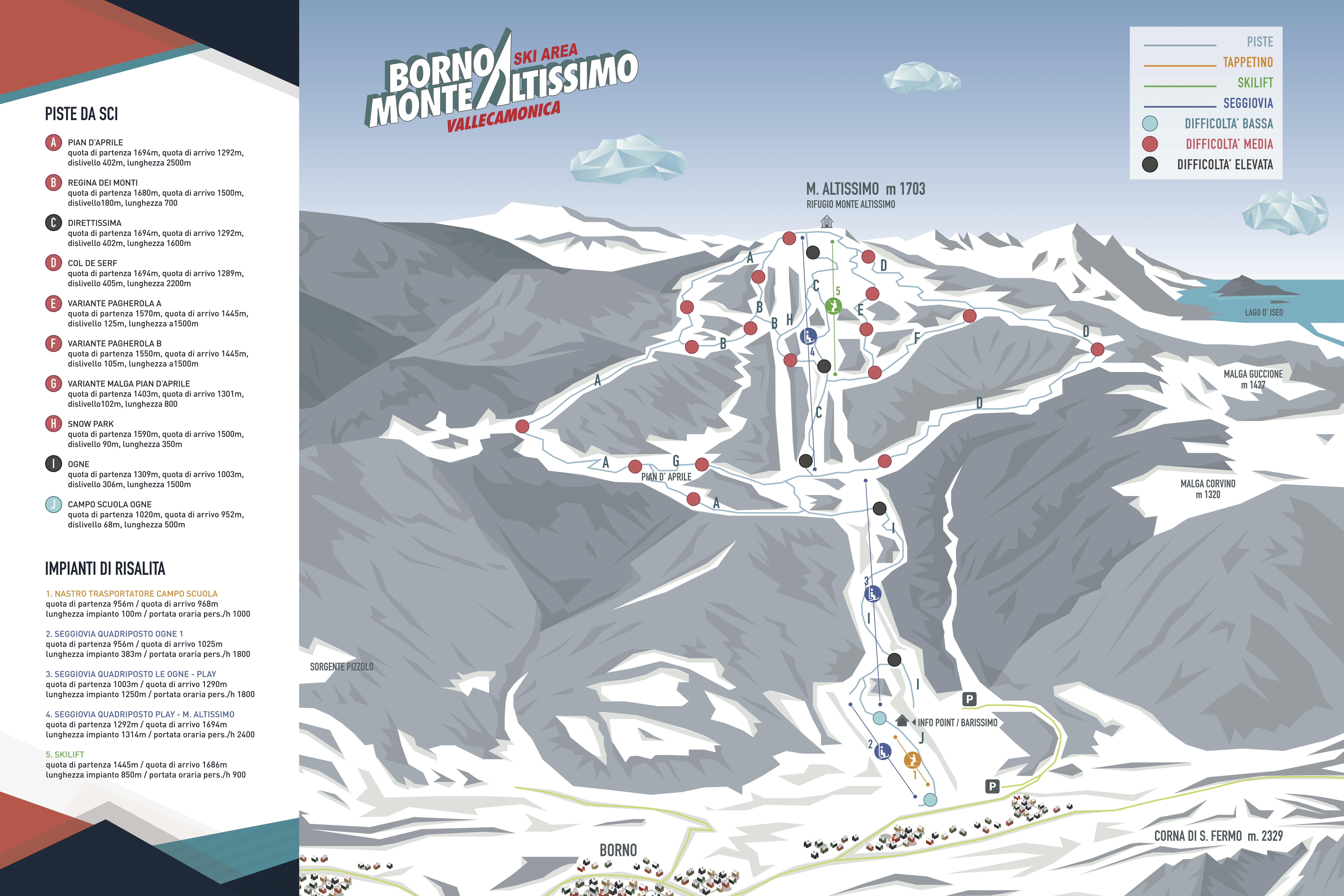Pistenplan Borno Monte Altissimo