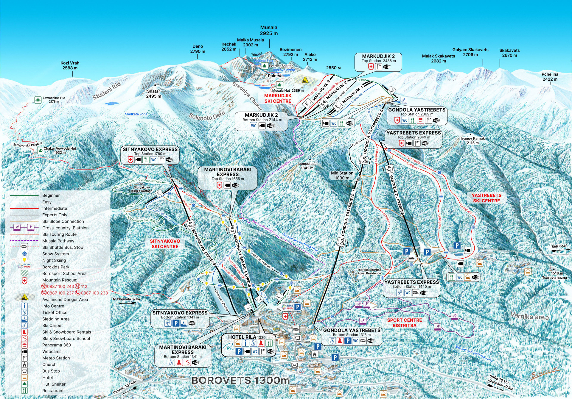 Pistenplan Borovets