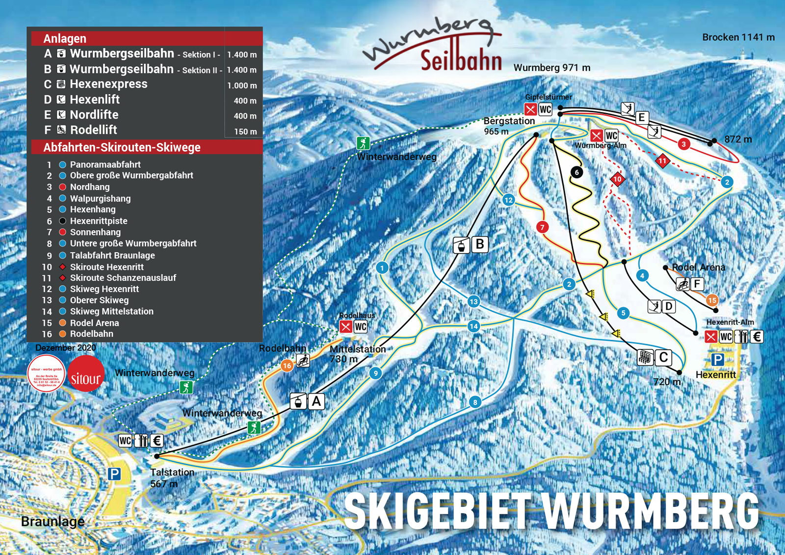 Pistenplan Braunlage Wurmberg