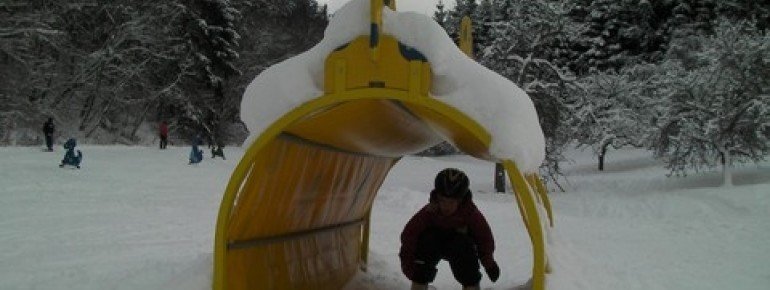 Skischultunnel für die "Kleinen"