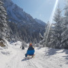 Nach dem Skifahren ist Rodeln angesagt.