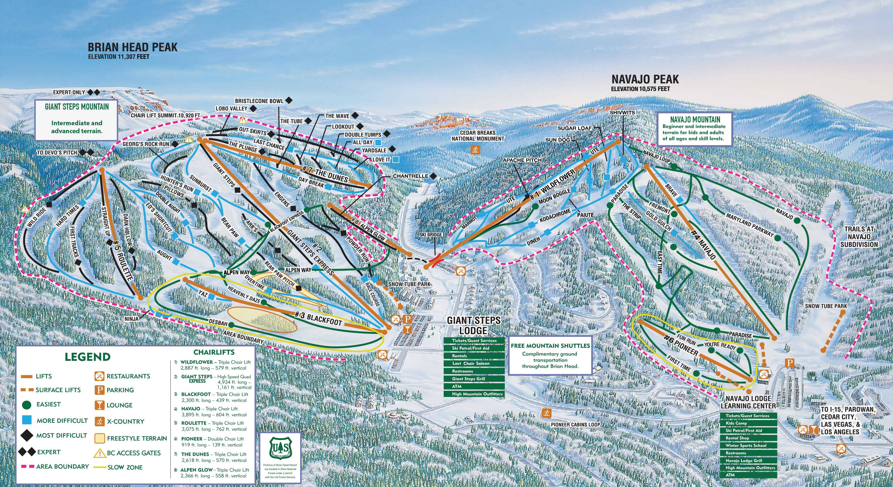 Pistenplan Brian Head Resort