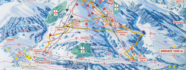 Pistenplan Brigels Waltensburg Andiast