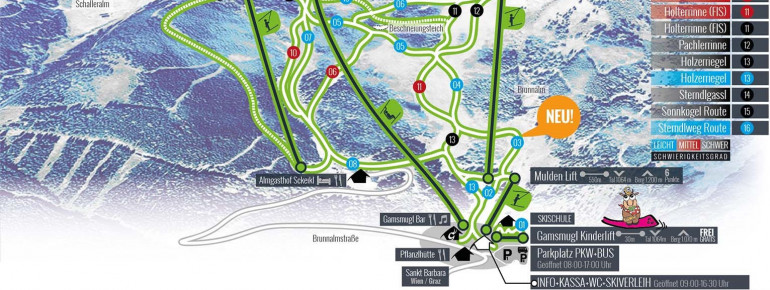 Pistenplan Brunnalm Hohe Veitsch