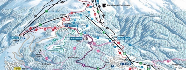 Pistenplan Moosalpregion - Bürchen/Törbel