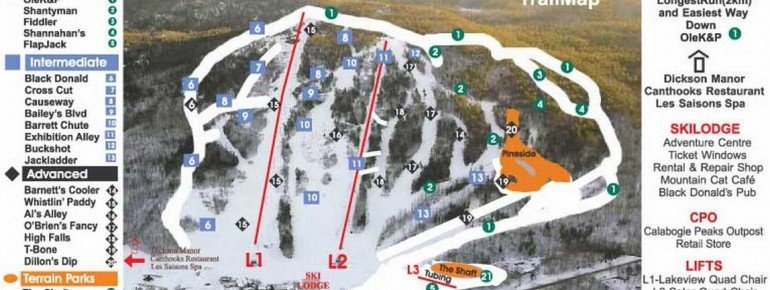 Pistenplan Calabogie Peaks Resort