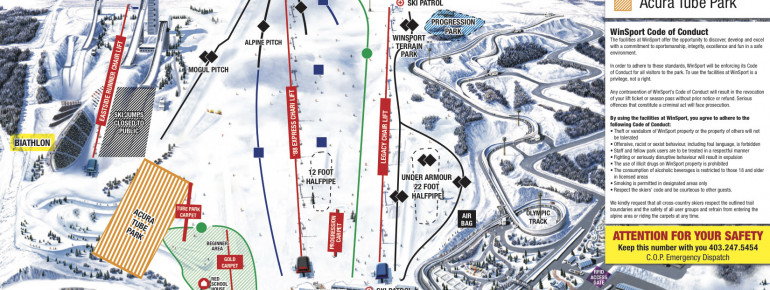 Pistenplan Winsport - Canada Olympic Park Calgary