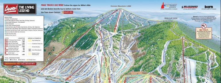 Pistenplan Cannon Mountain