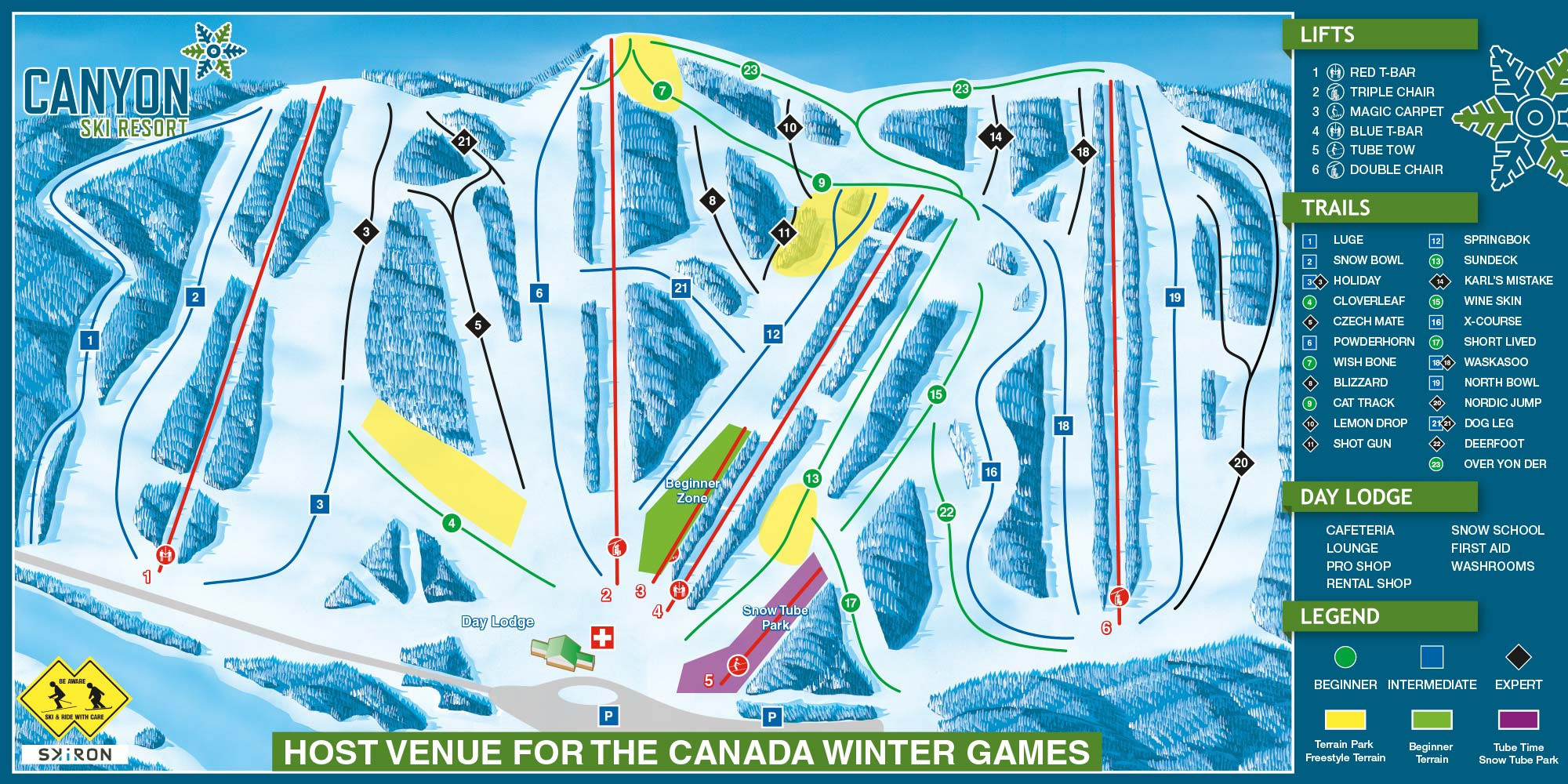 Pistenplan Canyon Ski Resort