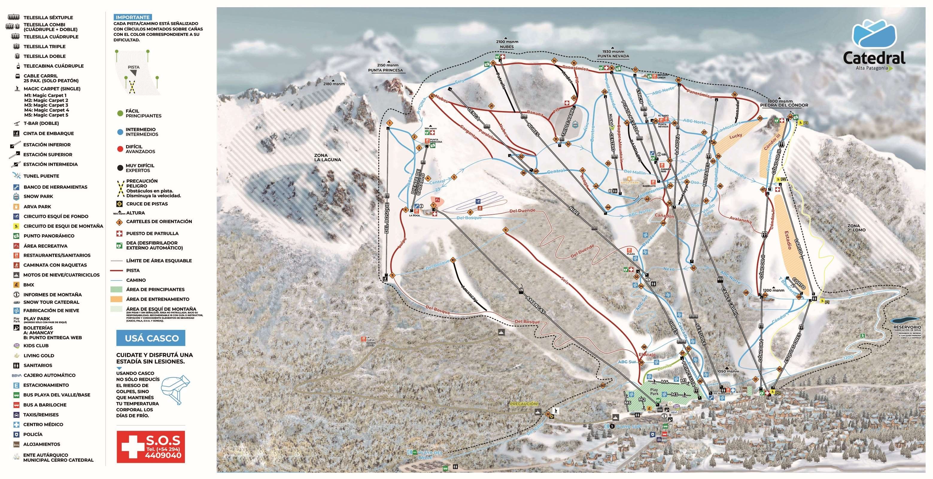 Pistenplan Catedral Alta Patagonia