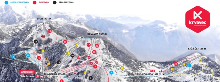 Pistenplan Krvavec