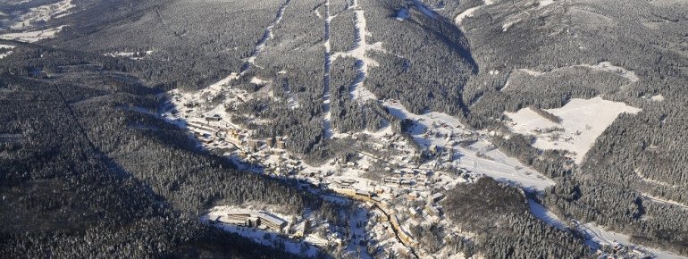 Das Skigebiet von oben
